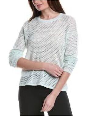 J.Mclaughlin Philomena Sweater Women's Light Mint Open-Knit Pullover Sweater